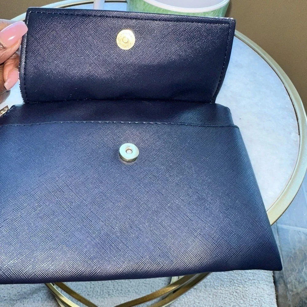 Nanette Lepore Blue Floral Clutch with Power Bank